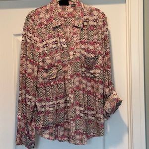 Mauve from Anthropologie button down blouse
